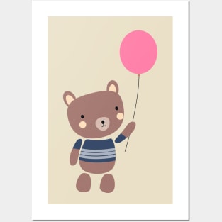 Cute and Whimsical Brown Bear T-Shirt Posters and Art